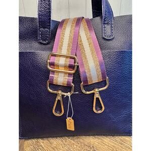 Crossbody Purse Green Gold White Striped Bag Strap Guitar Bag Strap NEW